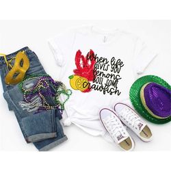 mardi gras shirt crawfish when life gives you lemons boil crawfish t-shirt tee bourbon st laissez les bons temps rouler