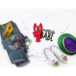 mardi gras shirt crawfish babe t-shirt tee bourbon st laissez les bons temps rouler