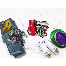 mardi gras shirt crawfish bayou babe t-shirt tee bourbon st laissez les bons temps rouler