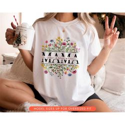 personalized mama shirt, custom mom shirt, wildflowers mama shirt for mothers day, mothers day gift, mom shirt with kids