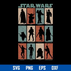 star wars moive svg, star wars charactera svg, star wars svg, png dxf eps digital file