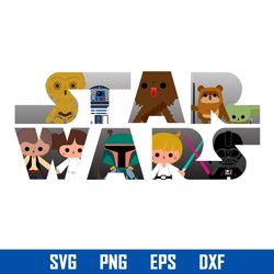 star wars logo svg, star wars chibi svg, star wars svg, png dxf eps digital file