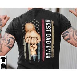 personalized best dad ever shirt, fist bump dad shirt, retro shirt for men, gift for husband, dad gift from kids, dad sh