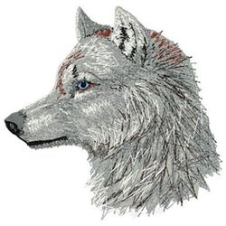 stunning white wolf embroidery design: perfect for animal lovers, cute animal