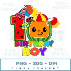 cocomelon first birthday png, cocomelon png, watermelon png, cocomelon birthday file, cocomelon one design
