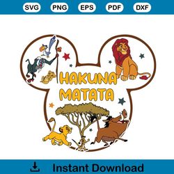 retro mousehead hakuna matata cartoon characters svg file