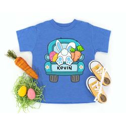 personalized easter shirts for kids, custom boys name easter shirts, toddler easter shirt, boys truck easter outfit, eas