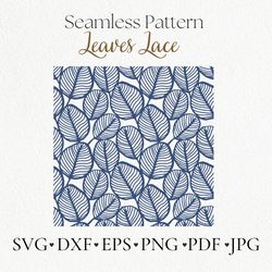 leaves seamless svg pattern, cuting file