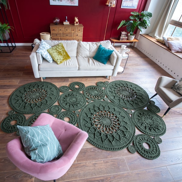 Crochet rug text description of each row on English plus Vid | Inspire ...