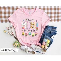 personalized nana easter shirt, nana bunny shirts, happy easter day gift for nana, mimi grandma easter gifts, custom kid