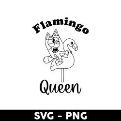 Muffin Flamingo Queen Outline Svg, Muffin Svg, Flamingo Queen Svg, Bluey Svg, Bluey Dog Svg, Cartoon Svg - Digital File