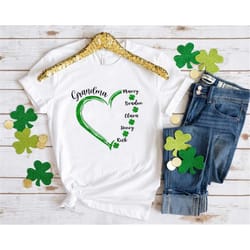 personalized grandma patrick day shirt, st patricks day shirt for nana, custom shamrock shirt, paddys day grandma gift l