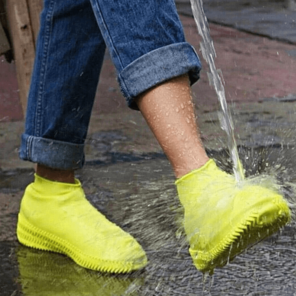 Waterproof Reusable Silicone Shoe Covers for Rainy Days Yellow