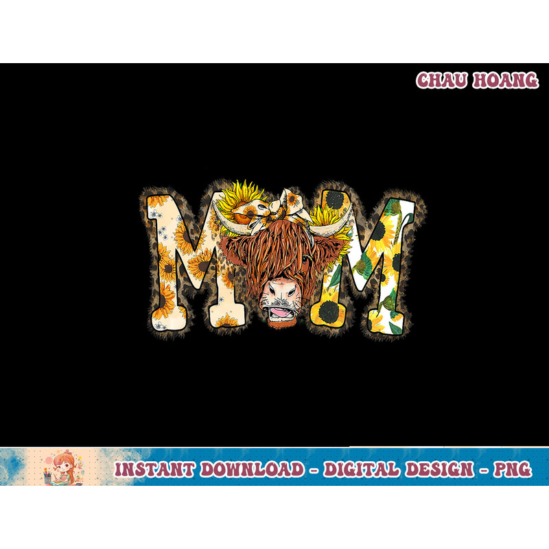 Mom hyland cow mama cows bull rodeo western mother kids tee T-Shirt copy.jpg