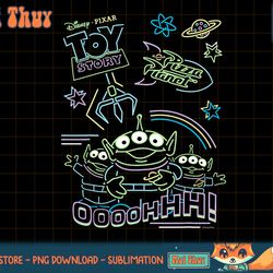 disney and pixar s toy story pizza planet aliens neon t-shirt copy png