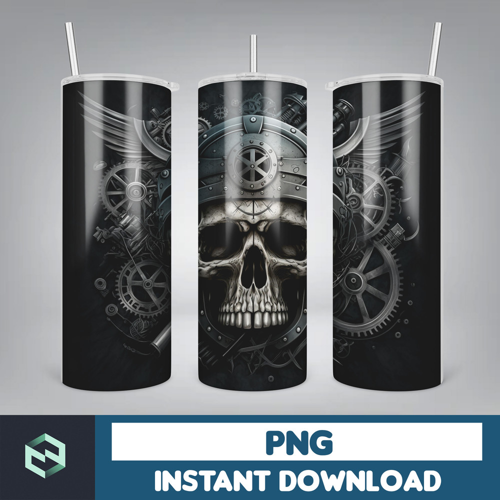 Skull Bundle 20 oz Skinny Tumbler Sublimation Design, Mystical Watercolor Skulls, Digital Download, Straight & Tapered Tumbler Wrap PNG (29).jpg