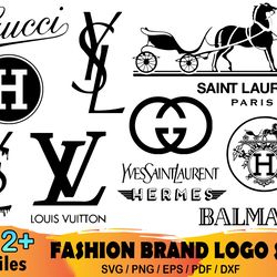 12 fashion brand logo bundle svg, gucci svg, hermes svg