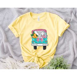 happy easter bunny truck shirt, easter bunny shirt, happy easter, easter gnomes shirt, easter gnomes cute bunny shirt, e