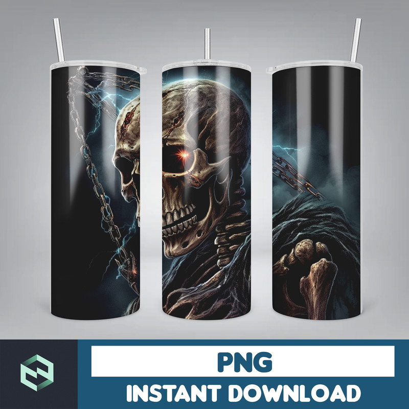 Skull Bundle 20 oz Skinny Tumbler Sublimation Design, Mystical Watercolor Skulls, Digital Download, Straight & Tapered Tumbler Wrap PNG (80).jpg