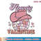 Preppy Cowgirl Howdy Valentine Heart Disco Valentines Day T-Shirt copy.jpg