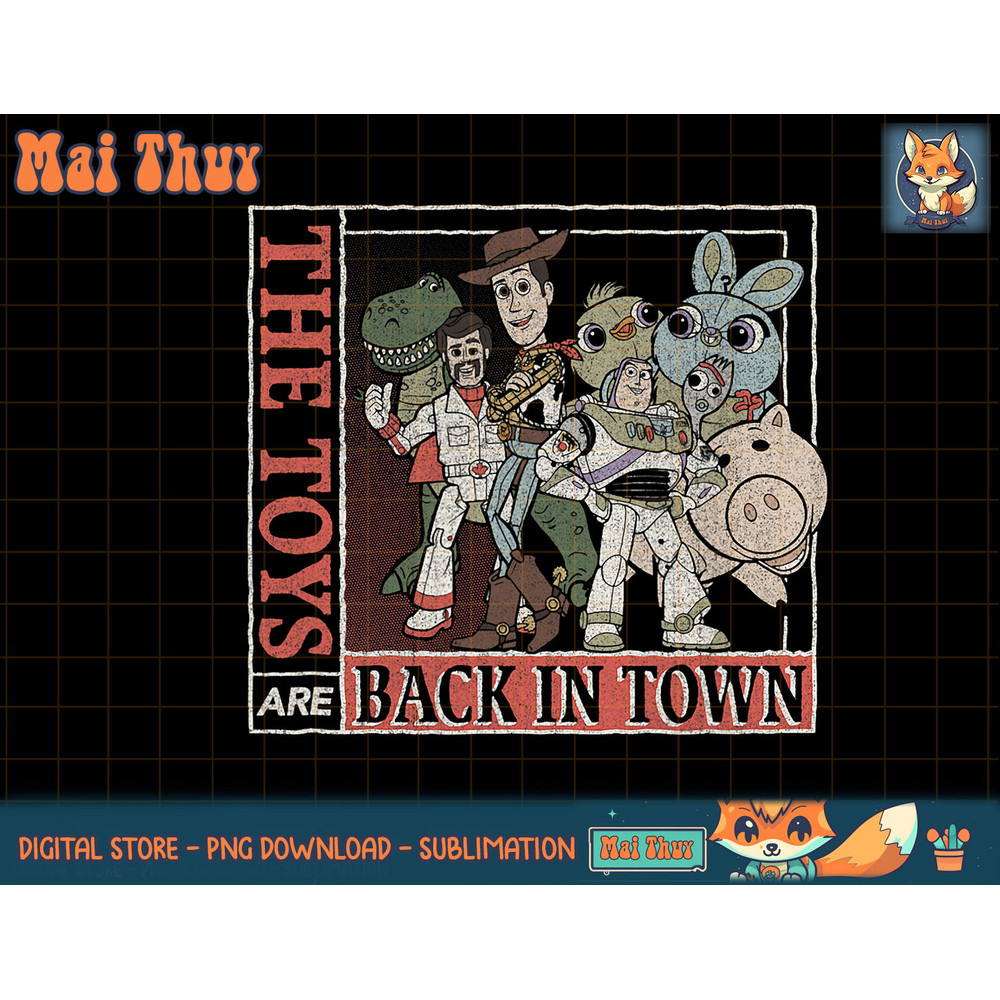 Disney Pixar Toy Story 4 Back In Town Group Poster T-Shirt copy.jpg