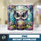 Owl Tumbler, 20 oz Skinny Tumbler Sublimation Design, Bright Neon, Digital Download, Straight & Tapered Tumbler Wrap PNG (151).jpg