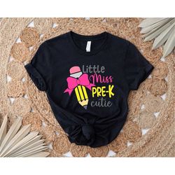 pre-k cutie t-shirt, girls first day of school shirt, pre-k, little miss pre-k, personalized 1st day of school shirt,hel