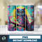 Owl Tumbler, 20 oz Skinny Tumbler Sublimation Design, Bright Neon, Digital Download, Straight & Tapered Tumbler Wrap PNG (177).jpg