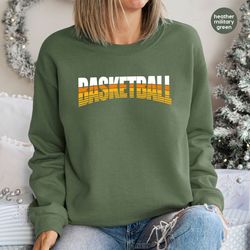 basketball crewneck sweatshirt, basketball coach outfit, basketball mom long sleeve shirt, basketball gift, gifts for so