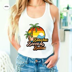 beach tank, best friend tank, funny summer graphic tees, bestie travel tank, holiday vneck tank, summer outfit, gift for