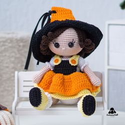 Crochet Doll Pattern - Halloween the Doll (English PDF), instant download