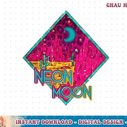 retro neon-moon pink western country music 80s 90 cactus t-shirt copy png