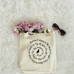 blackbird singing in the dead of night tote bag, blackbird tote bag, music lovers tote bag, classic rock tote bag, music
