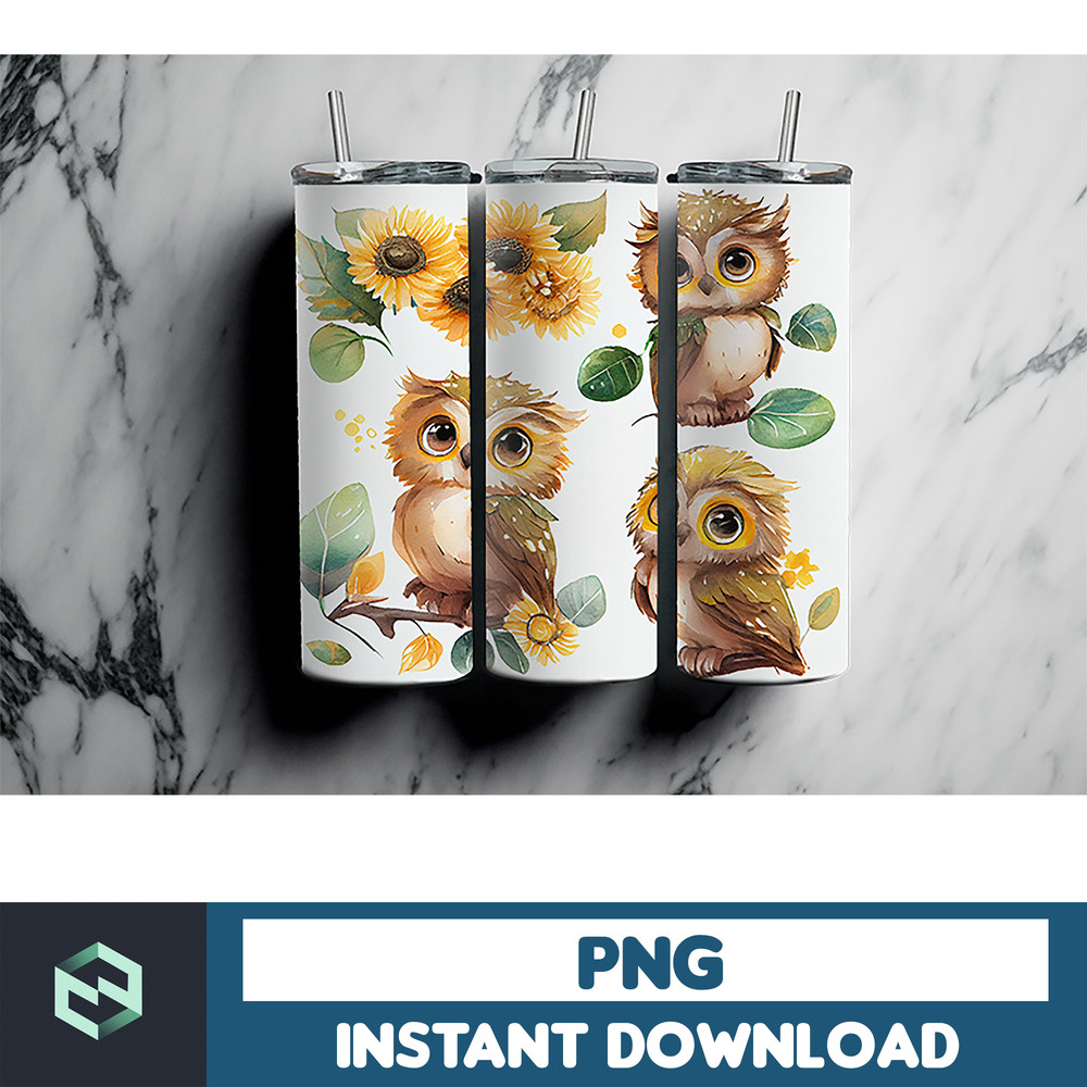Owl Tumbler, 20 oz Skinny Tumbler Sublimation Design, Bright Neon, Digital Download, Straight & Tapered Tumbler Wrap PNG (52).jpg