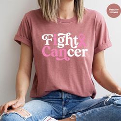 breast cancer ribbon shirt, fight cancer tees, breast cancer shirt, cancer warrior t-shirt, breast cancer support gift,