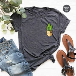 cactus pocket shirt, cactus lover gift, cute cactus kids shirt, cactus toddler shirt, plant lover shirt, cactus gift, wo