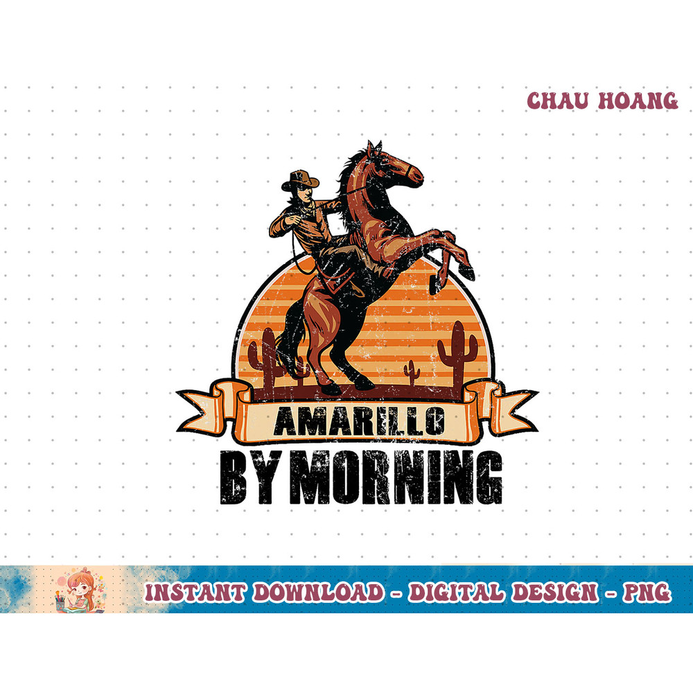 Retro Sunset Cowboy Amarillo By Morning Western Country T-Shirt copy.jpg