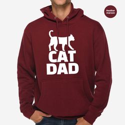 cat dad hoodie, fathers day gift, gifts for dad, cat dad sweatshirt, fathers day, cat lover long sleeve, gift for dad, g