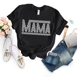 checkered mama shirt, mama shirt, mama tee, checkered shirt, retro mama shirt, mothers day shirt