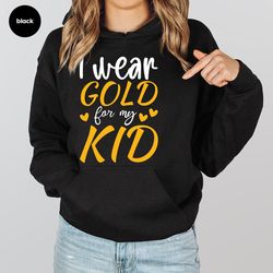 childhood cancer crewneck sweatshirt, gold ribbon hoodies and sweaters, cancer survivor gift, pediatric cancer awareness