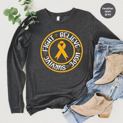 childhood cancer gifts, cancer fighter hoodies and sweaters, cancer crewneck sweatshirt, cancer survivor gift, cancer ri