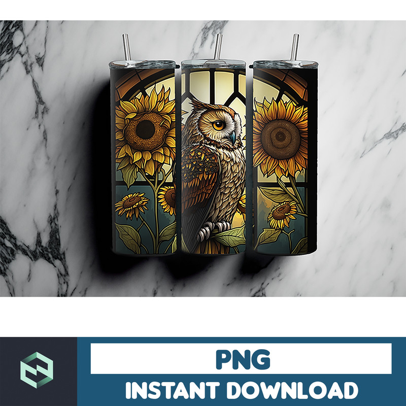 Owl Tumbler, 20 oz Skinny Tumbler Sublimation Design, Bright Neon, Digital Download, Straight & Tapered Tumbler Wrap PNG (87).jpg