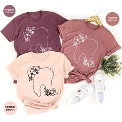 custom dental shirts, personalized gift, customized dentist shirts, dental assistant gift, dental hygienist shirt, flora