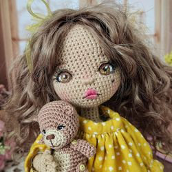 Handmade crochet amigurumi doll toy