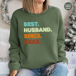 customized best husband sweatshirt, anniversary gifts, personalized husband hoodies and sweaters, anniversary long sleev