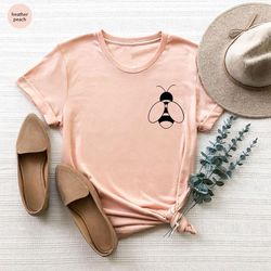 cute bee pocket, insect shirts, bee keeper tshirts, animal love tees, pocket bee, shirts for women, nature life tshirt,