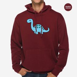 cute dinosaur crewneck sweatshirt, dino hoodies and sweaters, funny dinosaur graphic tees, animal long sleeve t-shirts,