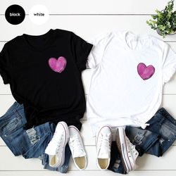 cute heart pocket tee, valentines day t-shirt, valentines gifts, pocket shirts for women, heart graphic tees, girlfriend