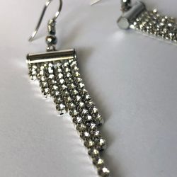 long tassel full rhinestone drop earrings crystal bling earrings dangle drop