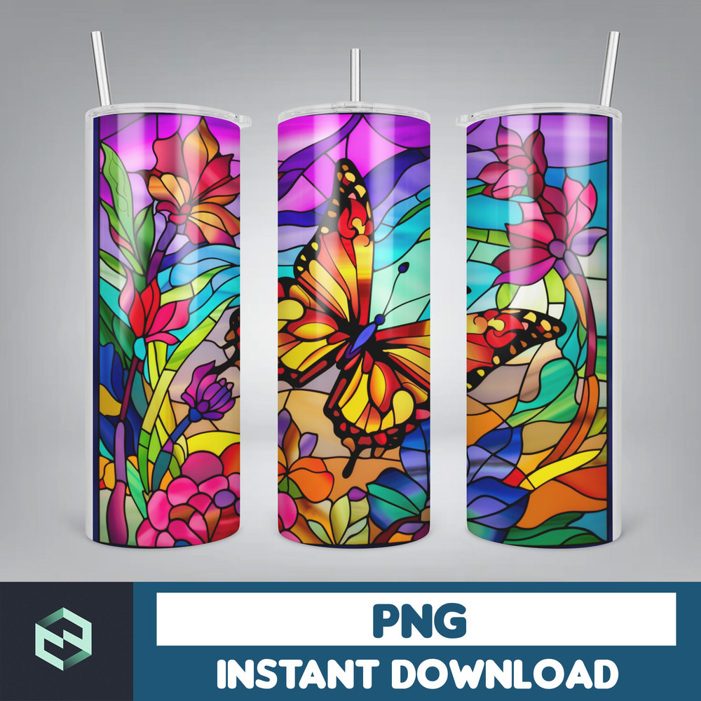 Stained Glass Libbey Can Tumbler Wrap, 26 oz Skinny Tumbler Sublimation Design, sublimation designs download, libby can (26).jpg